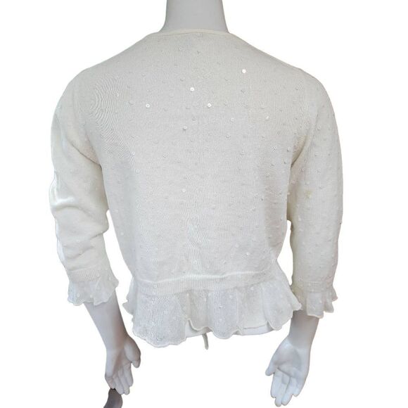 Apt. 9 Cream Sequined Cardigan (M) - Picture 3 of 4